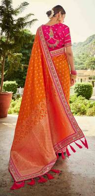 heavy Art Silk Sarees With beautiful Zari Embroidery Work 4