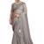 Grey embroidered net saree with blouse