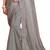 Grey embroidered net saree with blouse