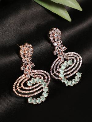 Green american diamond earrings 1