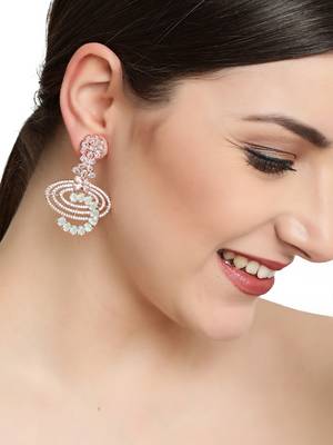 Green american diamond earrings 3