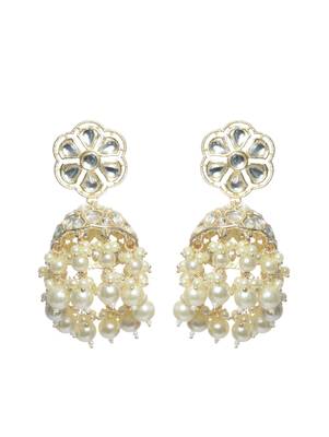 White kundan earrings 1