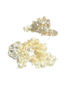 White kundan earrings 2