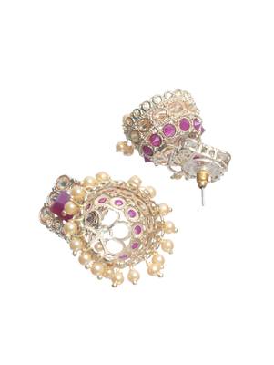 Pink kundan earrings 2