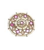 Pink kundan rings
