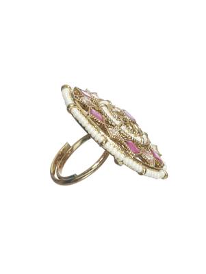 Pink kundan rings 3