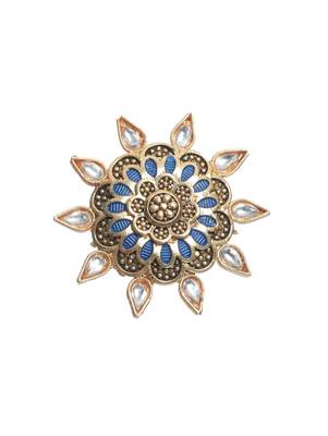 Blue kundan rings 1