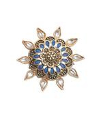 Blue kundan rings