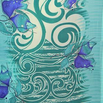 Light blue printed georgette saree with blouse 5