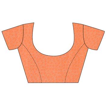 Orange printed georgette saree with blouse 4