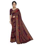 Violet printed georgette saree with blouse