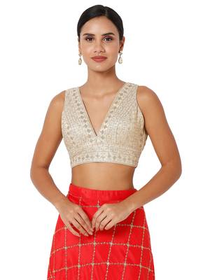 Beige Diwali Readymade Blouse for Women 1