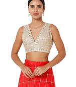 Beige Diwali Readymade Blouse for Women