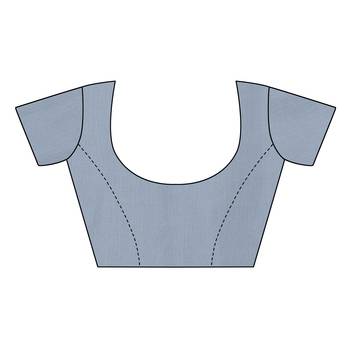 Grey woven chiffon saree with blouse 4