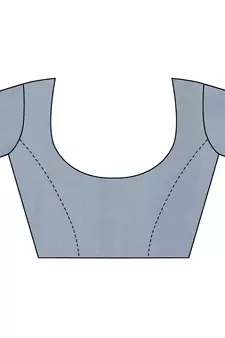 Grey woven chiffon saree with blouse