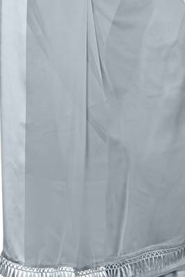 Grey woven chiffon saree with blouse 5