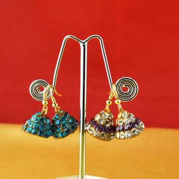 Handmade Rajasthani Lakh Multi Colour Stone Earing 1