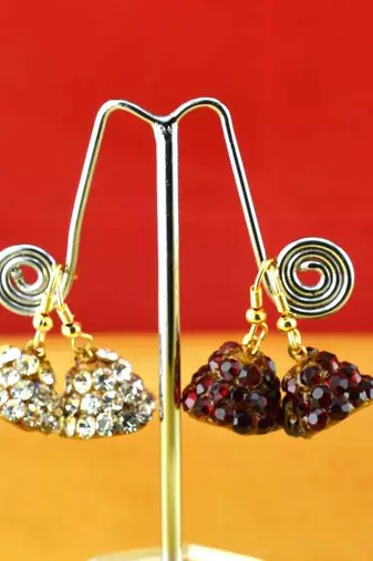 Handmade Rajasthani Lakh Multi Colour Stone Earing
