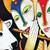 Gallery99 Krishna with Radha & Nandi  Original Handmade Oil Painting On Canvas Rolled( 40x3x28 )