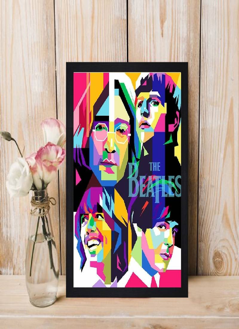 The Beatles Texture Paper Framed Art Print 19.25 Inches X 13.25 Inches