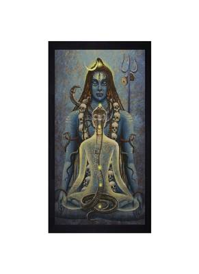 Ancient Shiva Art Texture Paper Framed Art Print 19.25 Inches X 13.25 Inches 3