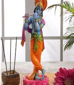 Gallery99 Handpainted Lord Krishna Idol Makhan Chor God Figurines(6.5x4x17)