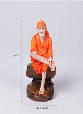 Gallery99 Handpainted Dwarka Sai Baba Idol For Home Decoration(2.5x2.5x6.5) 5