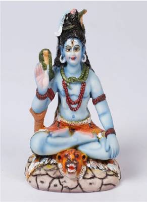 Gallery99 Handpainted Lord Shiv Ji Idol For Home Decoration(3x2x4.5) 2
