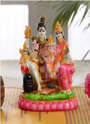 Gallery99 Handpainted Shiva Family For Pooja Room Decoration(5x3x6.7) 1