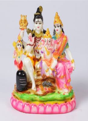 Gallery99 Handpainted Shiva Family For Pooja Room Decoration(5x3x6.7) 2