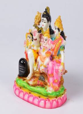 Gallery99 Handpainted Shiva Family For Pooja Room Decoration(5x3x6.7) 3