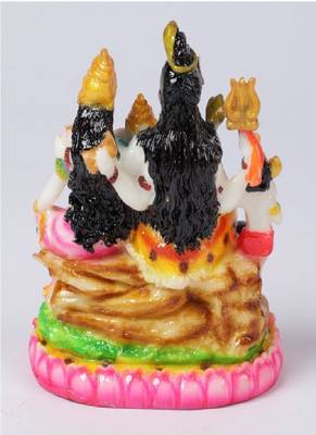 Gallery99 Handpainted Shiva Family For Pooja Room Decoration(5x3x6.7) 4