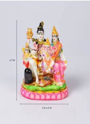 Gallery99 Handpainted Shiva Family For Pooja Room Decoration(5x3x6.7) 5