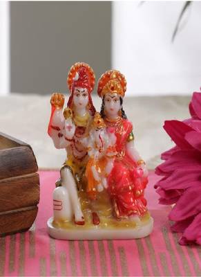 Gallery99 Handpainted Shiva Family For Pooja Room Decoration(3x1.5x4.5) 1
