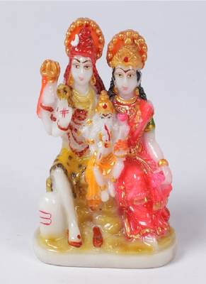 Gallery99 Handpainted Shiva Family For Pooja Room Decoration(3x1.5x4.5) 2