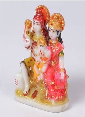 Gallery99 Handpainted Shiva Family For Pooja Room Decoration(3x1.5x4.5) 3