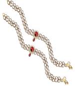 Traditional Gold Plated Kundan Payal Anklets Jewellery for Women & Girls 