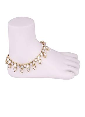 Traditional Kundan Payal Anklets Jewellery for Women & Girls  2