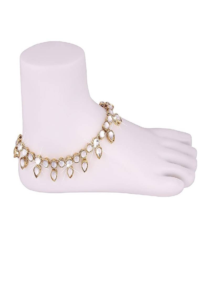 Traditional Kundan Payal Anklets Jewellery for Women & Girls 