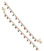 Multicoloured GoldPlated Strand Anklets for Women
