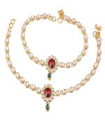 Traditional Gold Plated Kundan Payal Anklets Jewellery for Women & Girls 