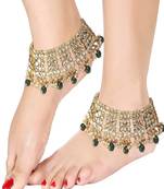 Gold Plated Bridal Kundan Anklets for Women