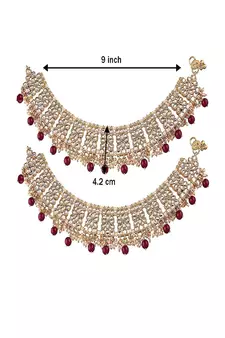 Bridal Kundan Pearl Anklets/Payal For Women 