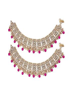Bridal Kundan Pearl Anklets/Payal For Women  1