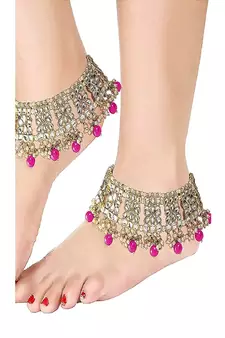 Bridal Kundan Pearl Anklets/Payal For Women 