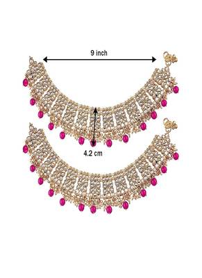 Bridal Kundan Pearl Anklets/Payal For Women  3