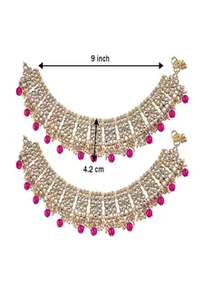 Bridal Kundan Pearl Anklets/Payal For Women 