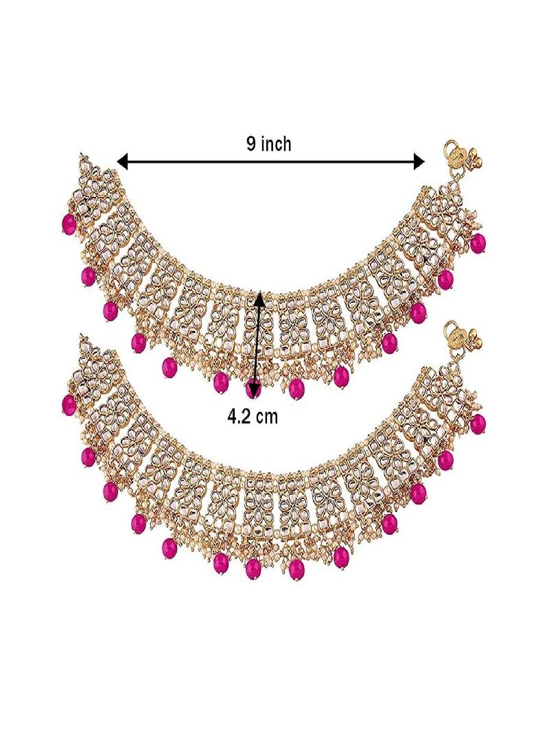 Bridal Kundan Pearl Anklets/Payal For Women 
