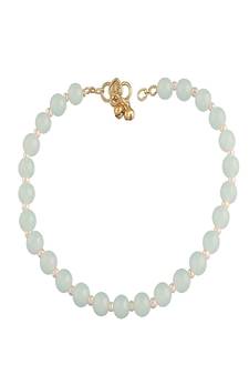 Adjustable Pearl & Mint Beads Single Anklet Payal Bracelet for Women (A041Min) (Pack of 1)
