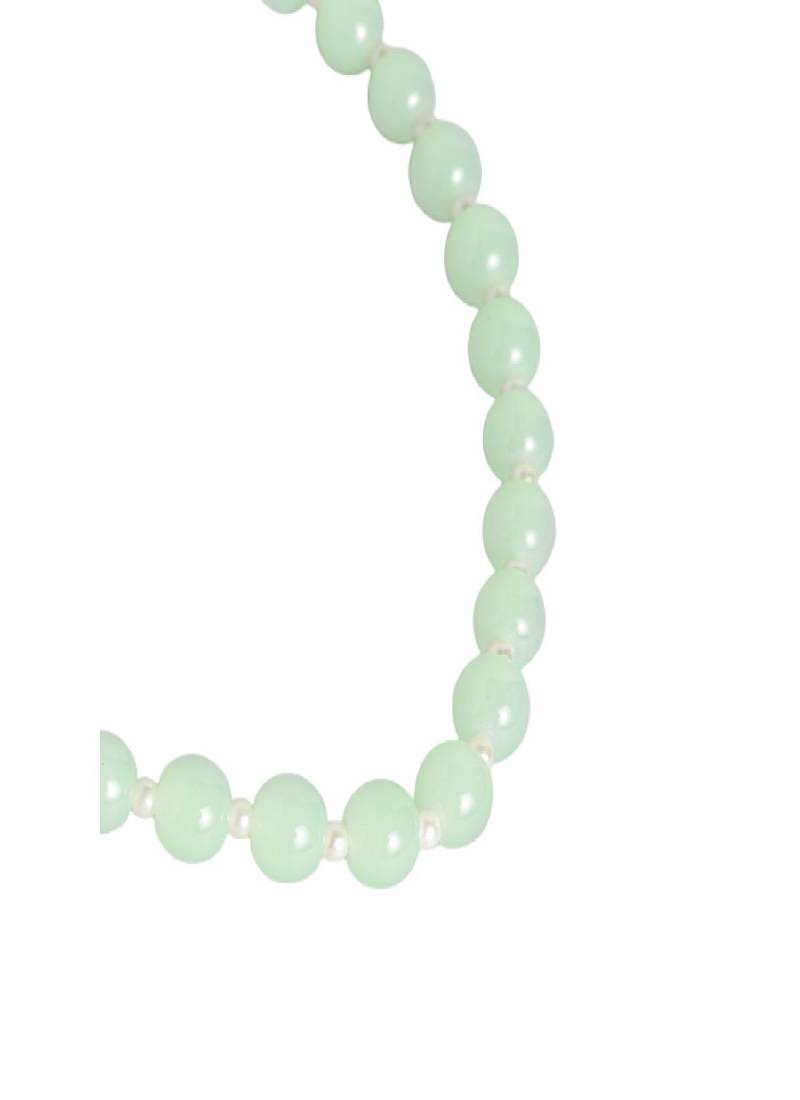 Adjustable Pearl & Mint Beads Single Anklet Payal Bracelet for Women 
